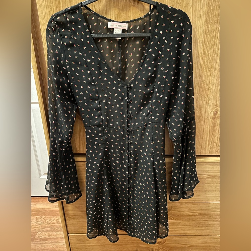 Band Of Gypsies See Through Dress with Bell Sleeves